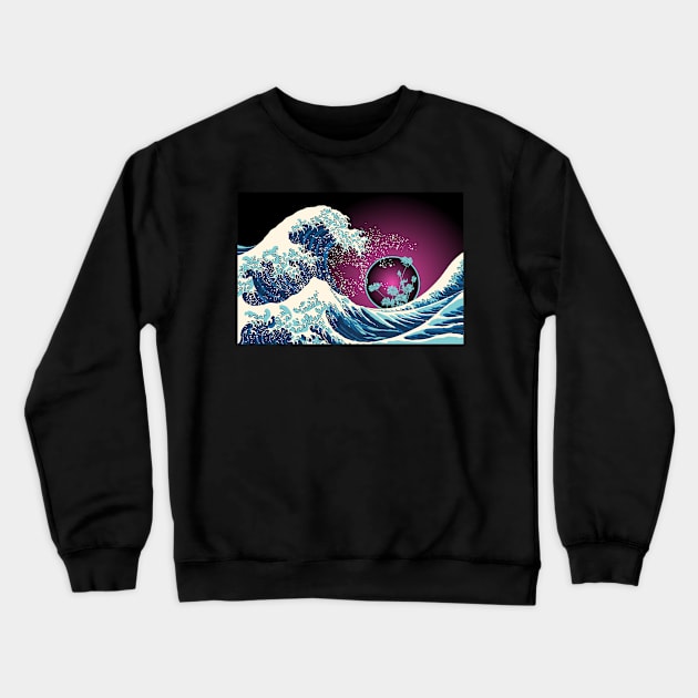 Great wave of peonies Crewneck Sweatshirt by Ari